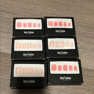 Jolay Fashion Press-On Nails Set - Pink and dark pink